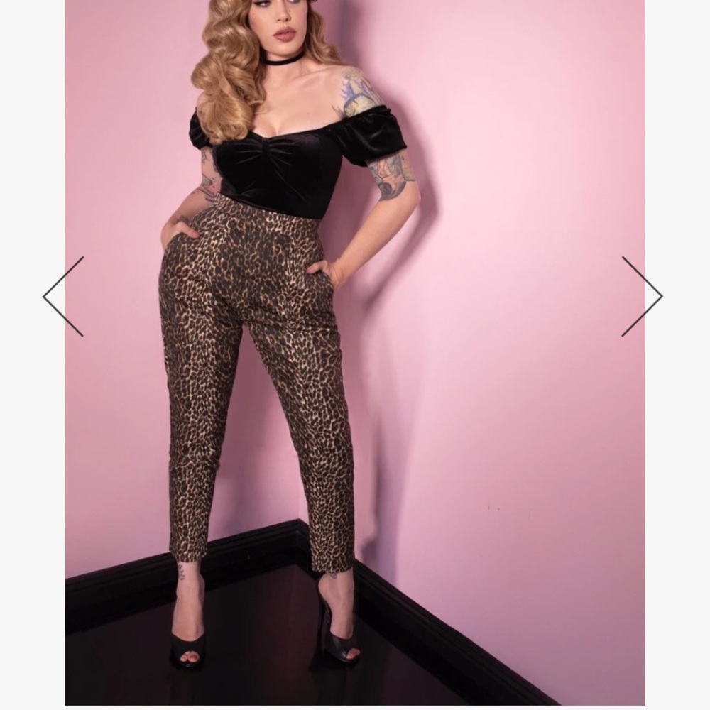 Micheline Pitt Cigarette Pants/Leopard/Used